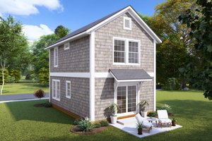 Exterior - Rear Elevation for Cottage House Plan #513-2238 - 2 bed, 1 bath