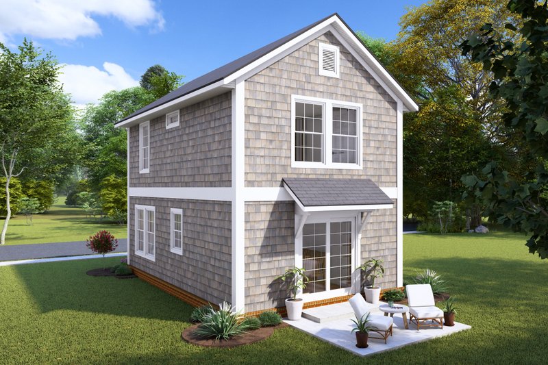 House Design - Exterior - Rear Elevation for Cottage House Plan #513-2238 - 2 bed, 1 bath