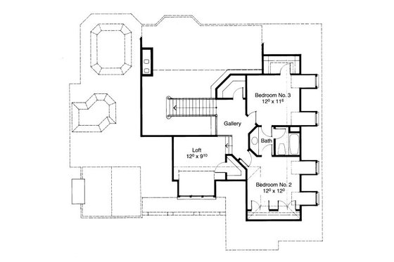 Floor Plan - Upper Floor for Traditional House Plan #429-23 - 3 bed, 3.5 bath