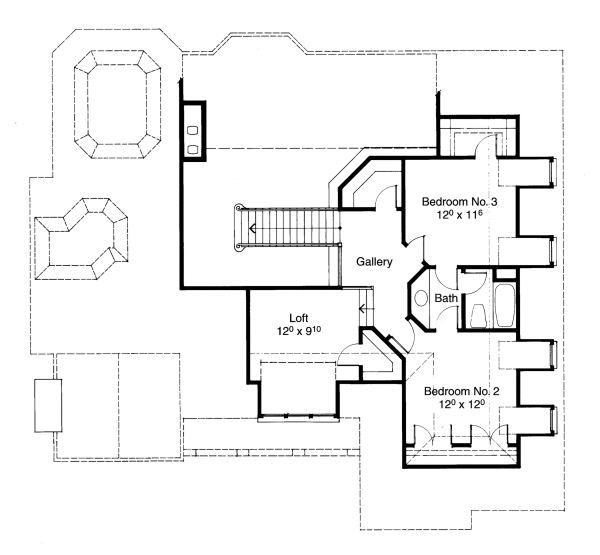 House Design - Traditional Floor Plan - Upper Floor Plan #429-23