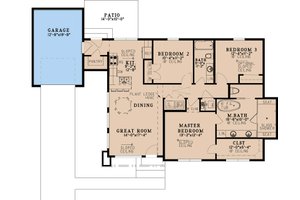 Floor Plan - Main Floor for Modern House Plan #923-451 - 3 bed, 2 bath