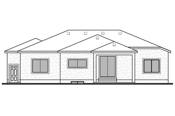 Exterior - Rear Elevation for Contemporary House Plan #1073-20 - 4 bed, 2.5 bath