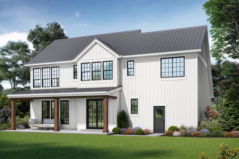 Architectural House Design - Exterior - Rear Elevation for Contemporary House Plan #48-986 - 4 bed, 2.5 bath