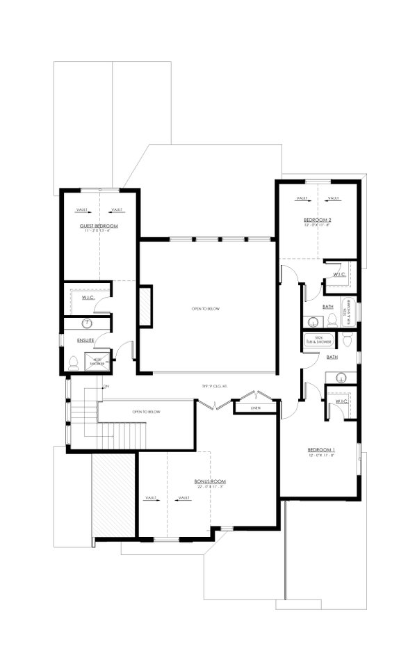 European Floor Plan - Upper Floor Plan #1114-22