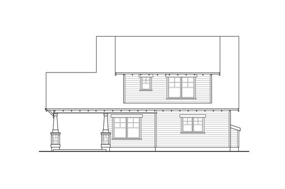 Exterior - Rear Elevation for Craftsman House Plan #124-844 - 3 bed, 3 bath