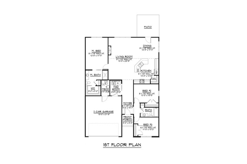 Dream House Plan - Floor Plan - Main Floor for Ranch House Plan #1064-65 - 3 bed, 2 bath
