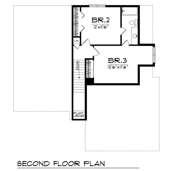 Dream House Plan - Traditional Floor Plan - Upper Floor Plan #70-166