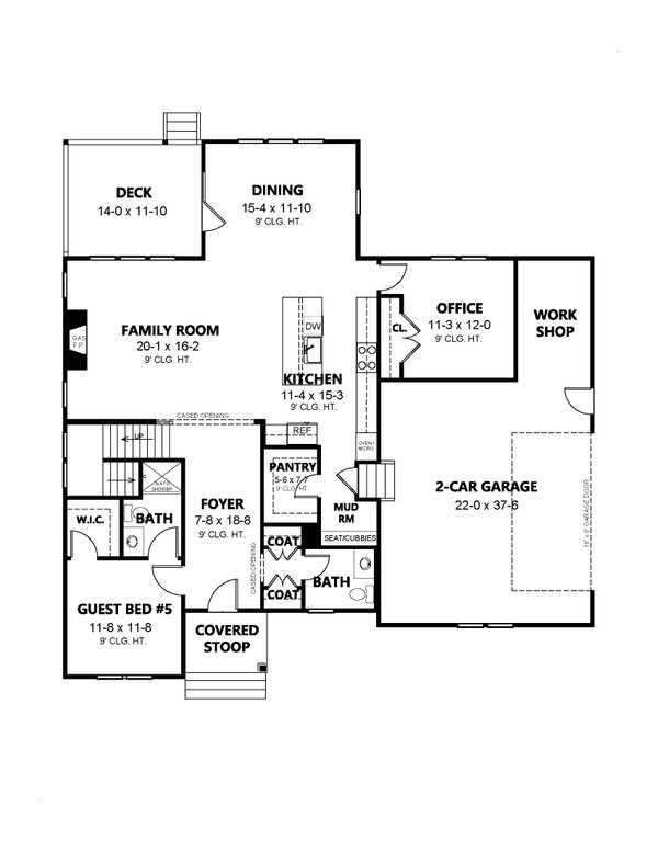 Contemporary Floor Plan - Main Floor Plan #1080-23
