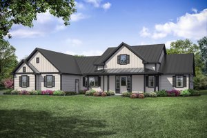 Ranch Exterior - Front Elevation Plan #124-1105