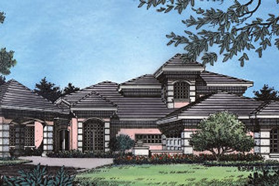 Exterior - Front Elevation for European House Plan #417-375 - 4 bed, 3.5 bath