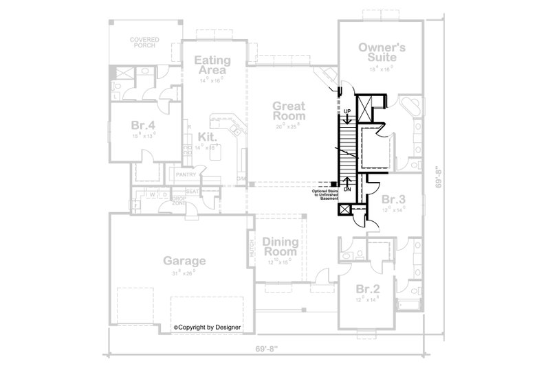 House Design - Floor Plan - Other Floor for Traditional House Plan #20-2559 - 4 bed, 4.5 bath