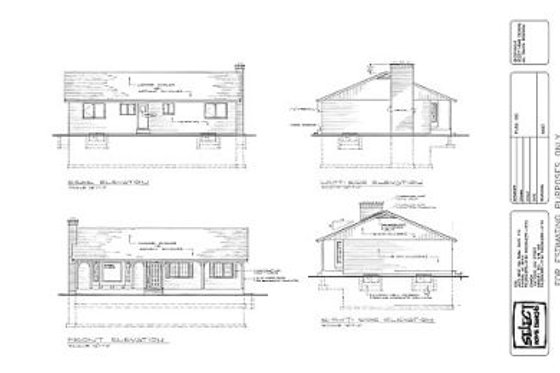 Exterior - Rear Elevation for Ranch House Plan #47-201 - 3 bed, 1 bath
