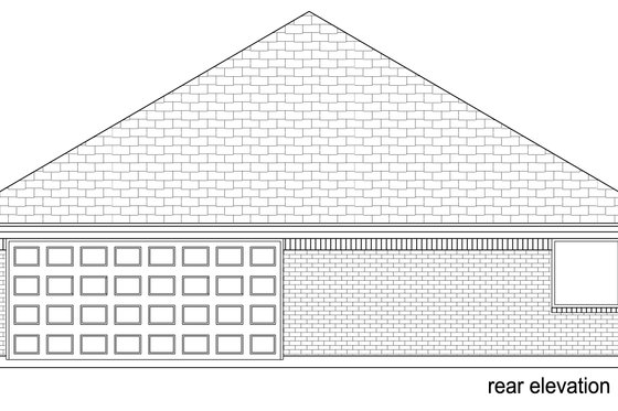 Exterior - Rear Elevation for Traditional House Plan #84-580 - 2 bed, 2 bath