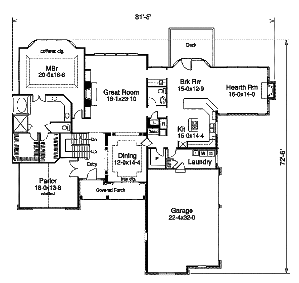 Country Floor Plan - Main Floor Plan #57-337