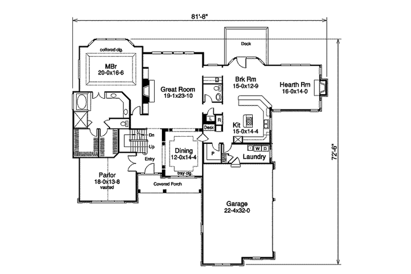 Dream House Plan - Floor Plan - Main Floor for Country House Plan #57-337 - 4 bed, 3.5 bath