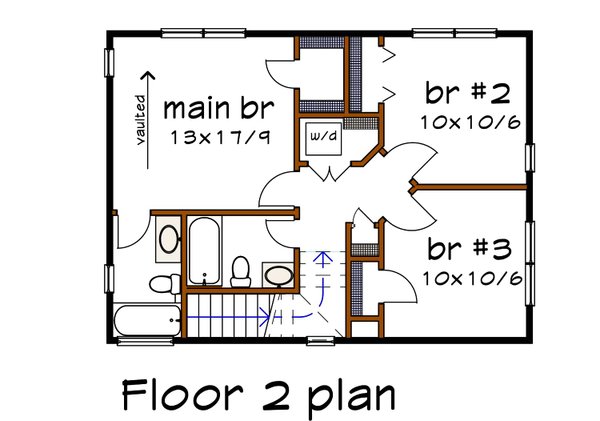 Modern Floor Plan - Upper Floor Plan #79-365