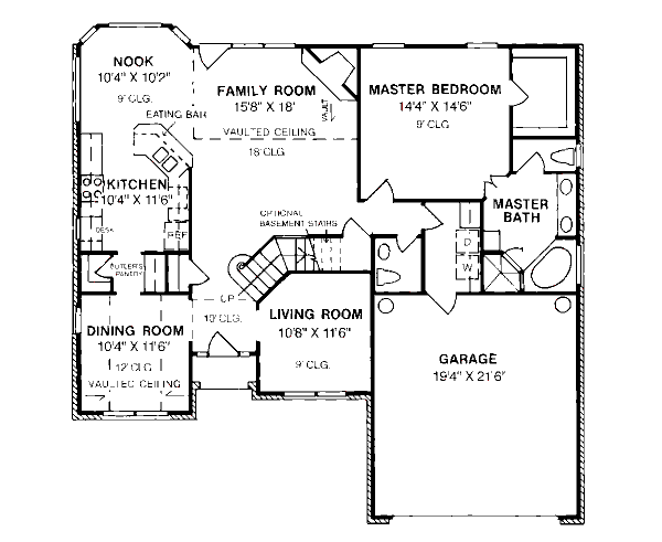 Home Plan - Traditional Floor Plan - Main Floor Plan #20-179