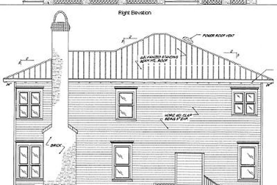 Exterior - Rear Elevation for Beach House Plan #37-129 - 3 bed, 2 bath