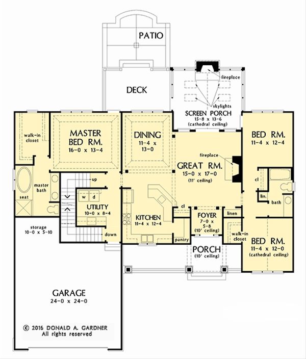 Craftsman Floor Plan - Main Floor Plan #929-1038
