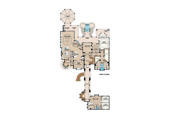 Floor Plan - Upper Floor for Mediterranean House Plan #27-538 - 6 bed, 6 bath