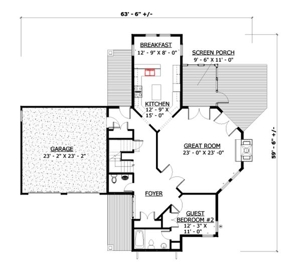 Traditional Floor Plan - Main Floor Plan #524-9