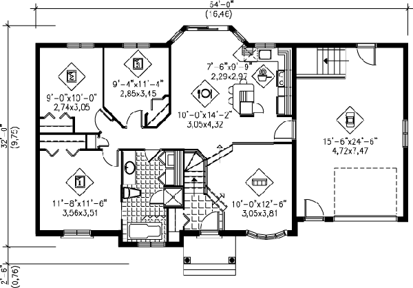 Traditional Floor Plan - Main Floor Plan #25-4091