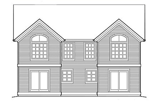 Exterior - Rear Elevation for Traditional House Plan #48-153 - 3 bed, 2.5 bath
