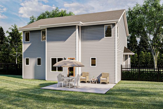 Exterior - Rear Elevation for Traditional House Plan #455-180 - 3 bed, 2.5 bath
