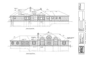 Exterior - Rear Elevation for European House Plan #47-196 - 4 bed, 4 bath