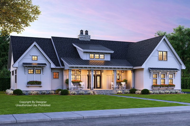 Dream House Plan - Farmhouse Exterior - Front Elevation Plan #51-1170