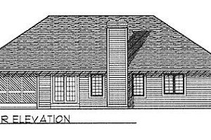 Exterior - Rear Elevation for Traditional House Plan #70-161 - 3 bed, 2 bath