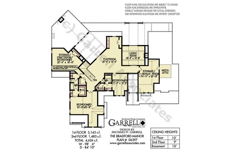 Dream House Plan - Floor Plan - Upper Floor for Craftsman House Plan #54-698 - 5 bed, 4 bath