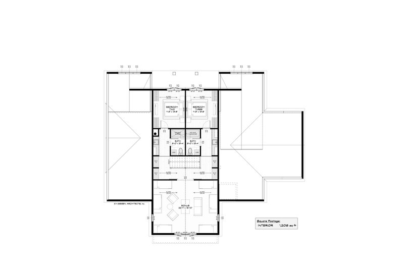 House Design - Floor Plan - Upper Floor for Farmhouse House Plan #928-388 - 4 bed, 4.5 bath
