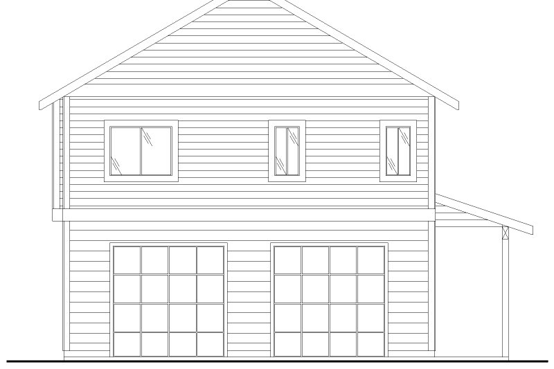 Home Plan - Exterior - Rear Elevation for Contemporary House Plan #117-1051 - 2 bed, 2 bath