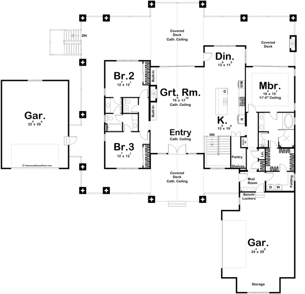House Plan Design - Beach Floor Plan - Main Floor Plan #455-294
