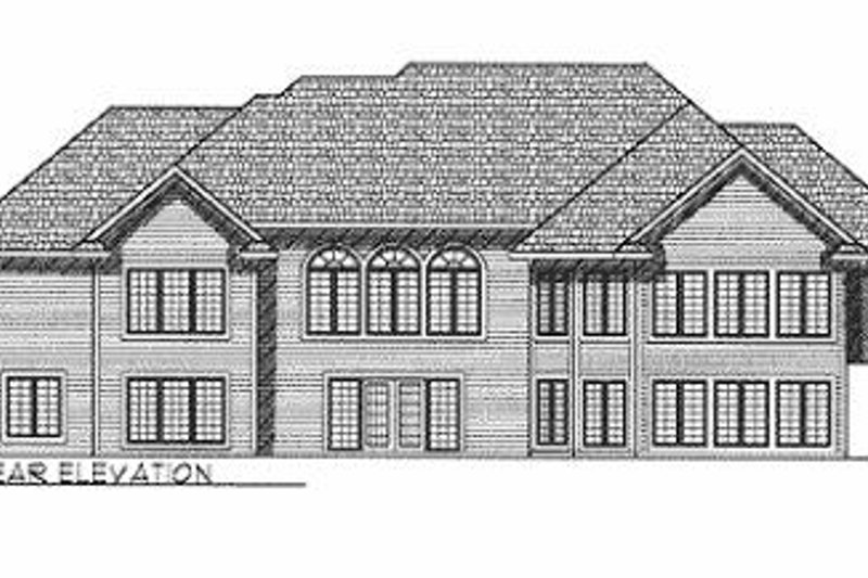 Home Plan - Exterior - Rear Elevation for European House Plan #70-420 - 2 bed, 2 bath