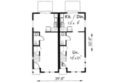 Traditional Style House Plan - 2 Beds 1.5 Baths 1784 Sq/Ft Plan #303-362 