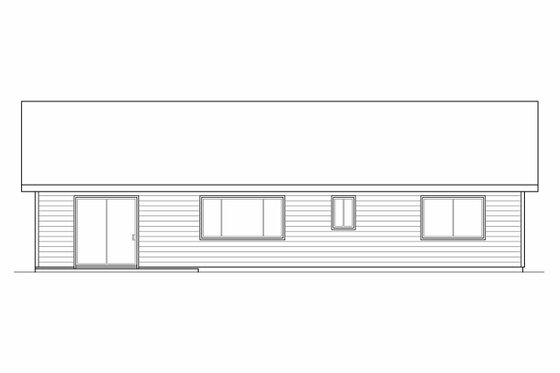 Exterior - Rear Elevation for Ranch House Plan #124-905 - 3 bed, 2 bath