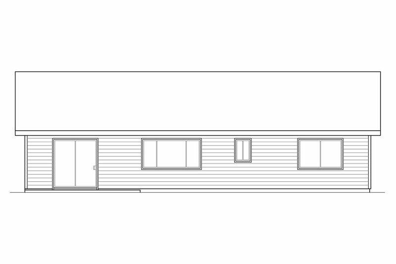 Home Plan - Exterior - Rear Elevation for Ranch House Plan #124-905 - 3 bed, 2 bath