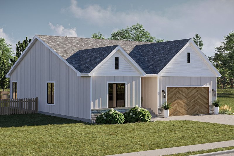 House Blueprint - Exterior - Other Elevation 2 for Farmhouse House Plan #455-632 - 3 bed, 2 bath