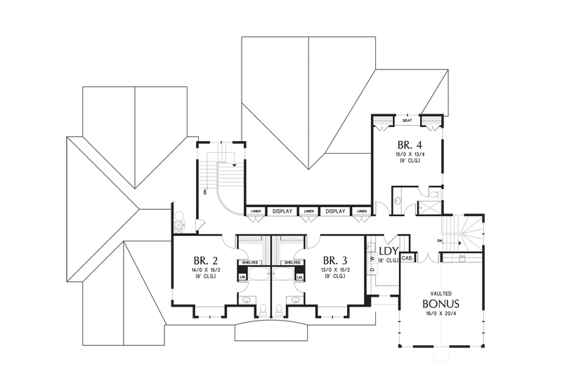 House Plan Design - Upper Level Flloor Plan - 4900 square foot Colonial