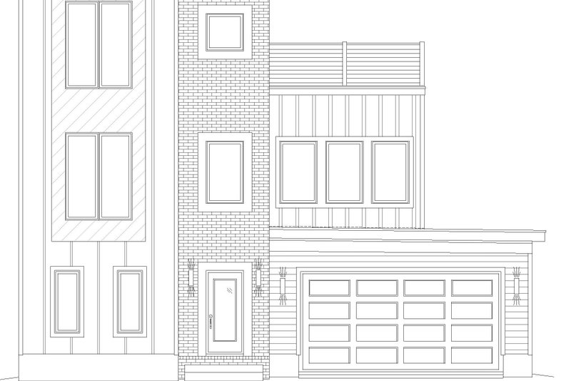 House Blueprint - Exterior - Front Elevation 3 for Contemporary House Plan #932-515 - 3 bed, 3.5 bath