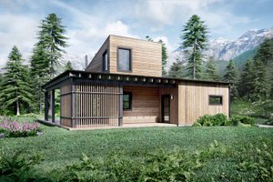 House Blueprint - Cabin Exterior - Front Elevation Plan #924-16
