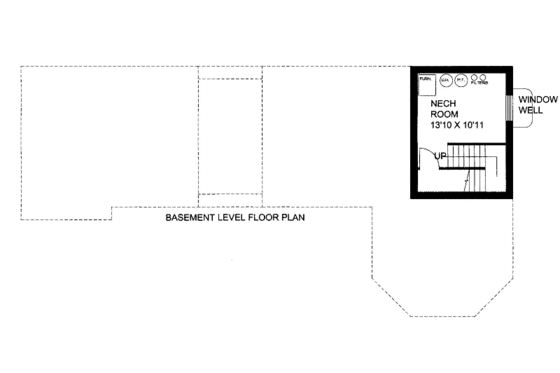 Floor Plan - Lower Floor for Cabin House Plan #117-793 - 2 bed, 2 bath