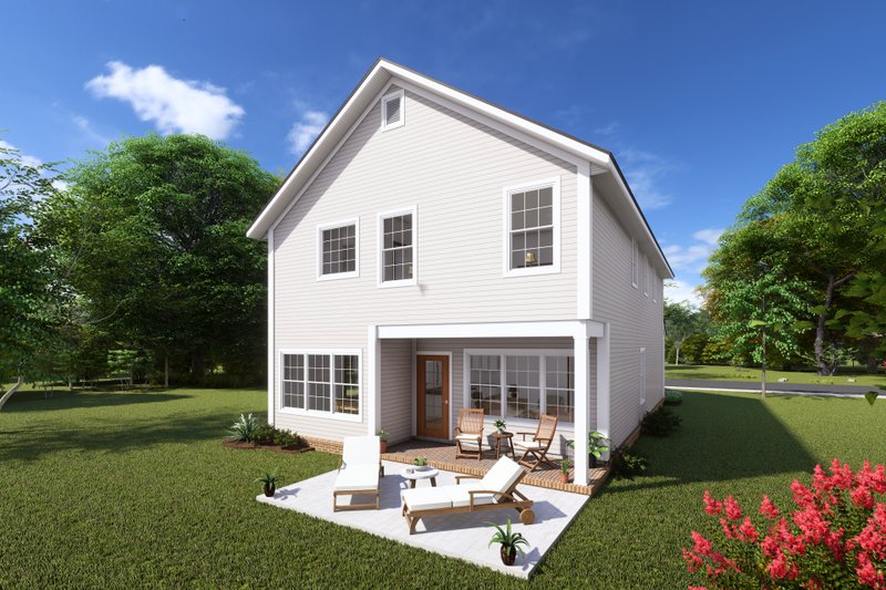 Architectural House Design - Exterior - Rear Elevation for Cottage House Plan #513-2226 - 4 bed, 2.5 bath