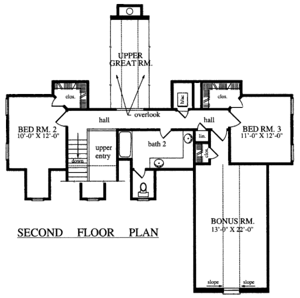 Country Floor Plan - Upper Floor Plan #42-347