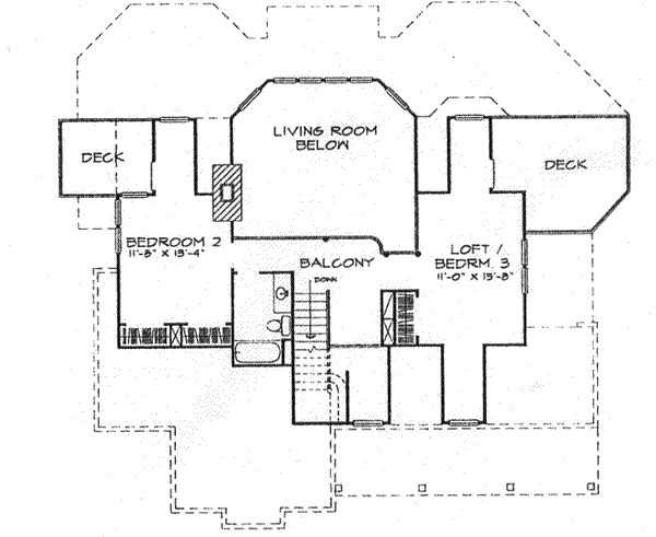Farmhouse Floor Plan - Upper Floor Plan #140-120