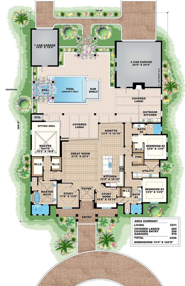 Home Plan - Southern Floor Plan - Main Floor Plan #27-501