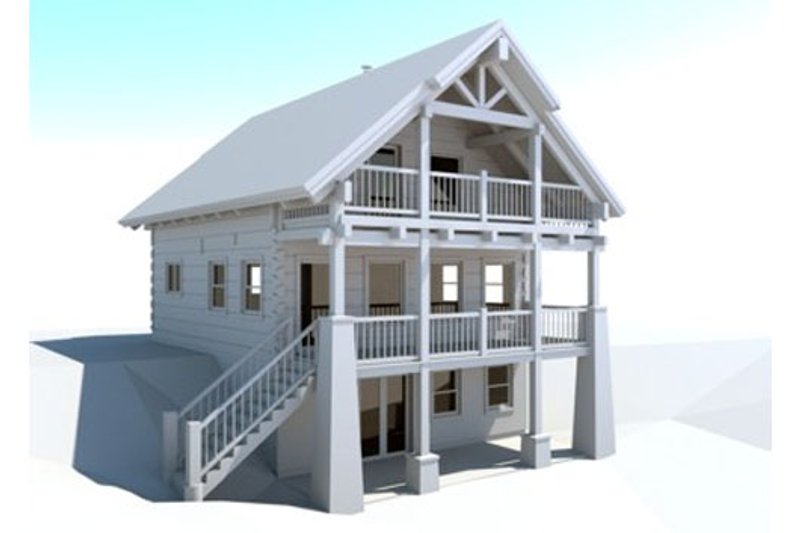 Log Style House Plan - 1 Beds 1.5 Baths 1695 Sq/Ft Plan #451-1