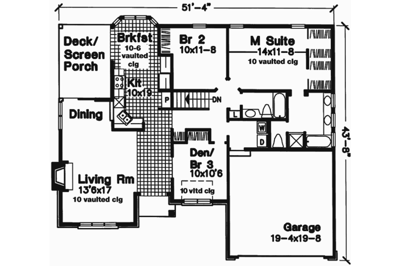 Home Plan - Floor Plan - Main Floor for Country House Plan #320-529 - 2 bed, 2 bath